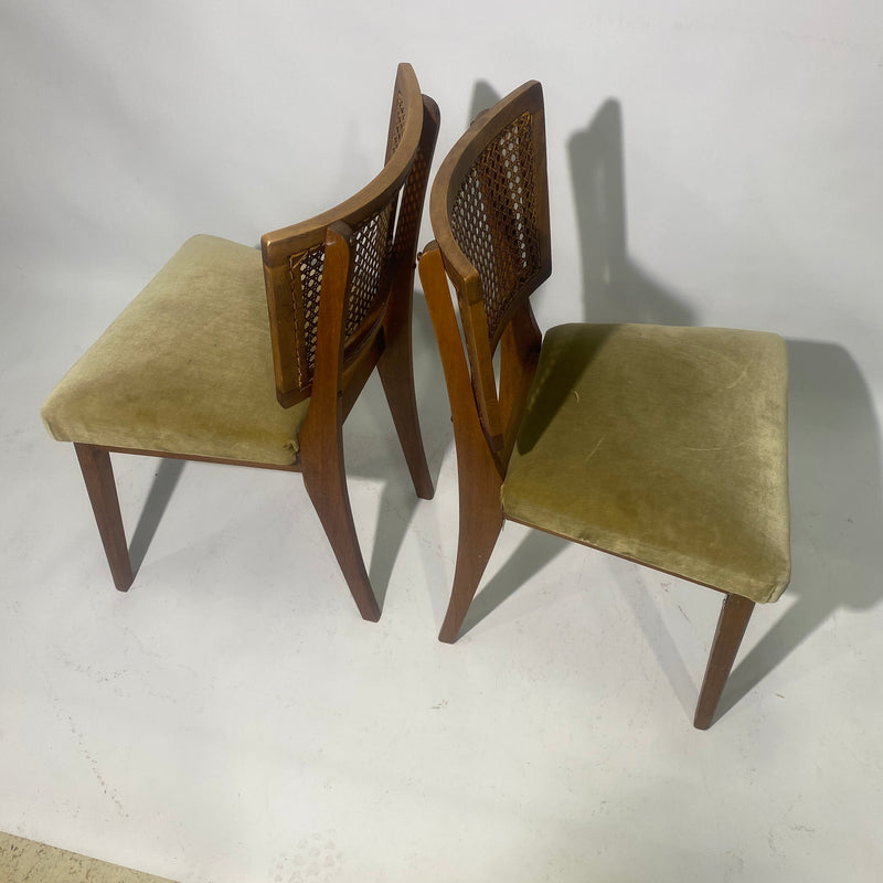 Pair of Art Deco Style Danish Rattan Dining Chairs