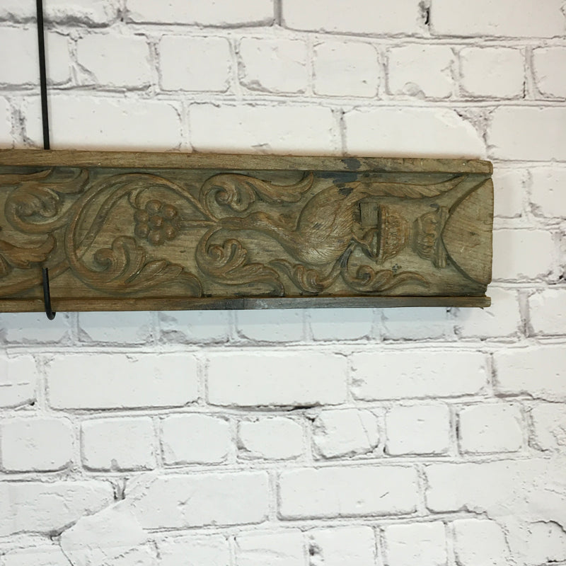 Vintage Hand carved Indian architectural panel (W209cm | H20cm)