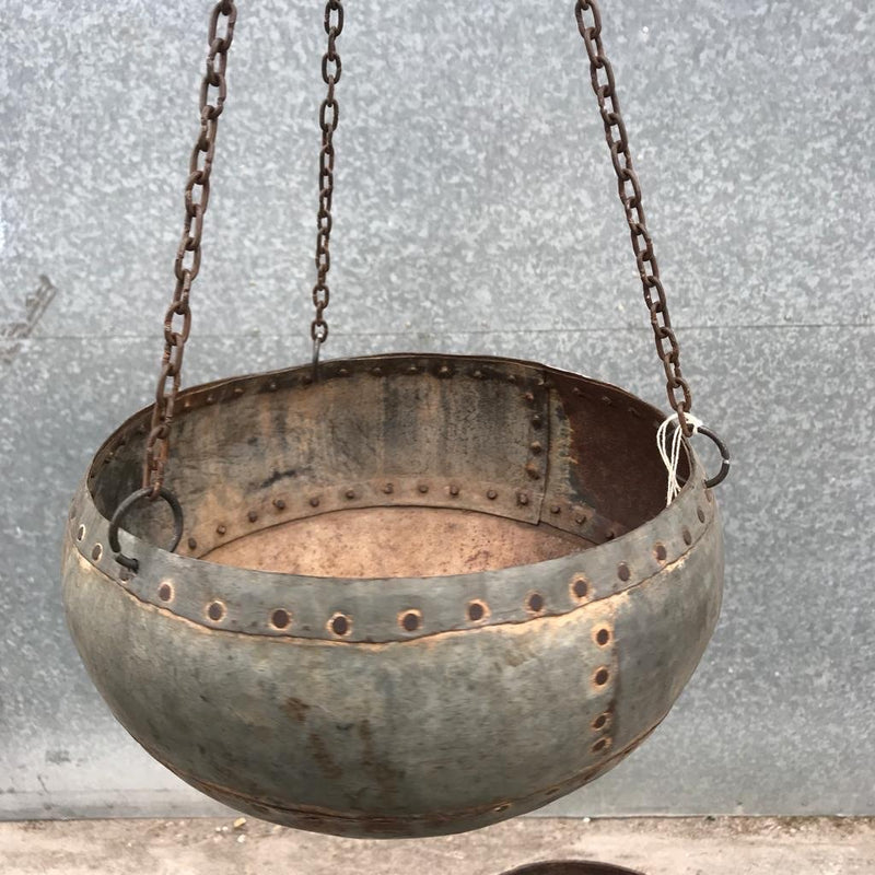Upcycled Vintage Indian Water Pot Hanging Planter | ø33cm