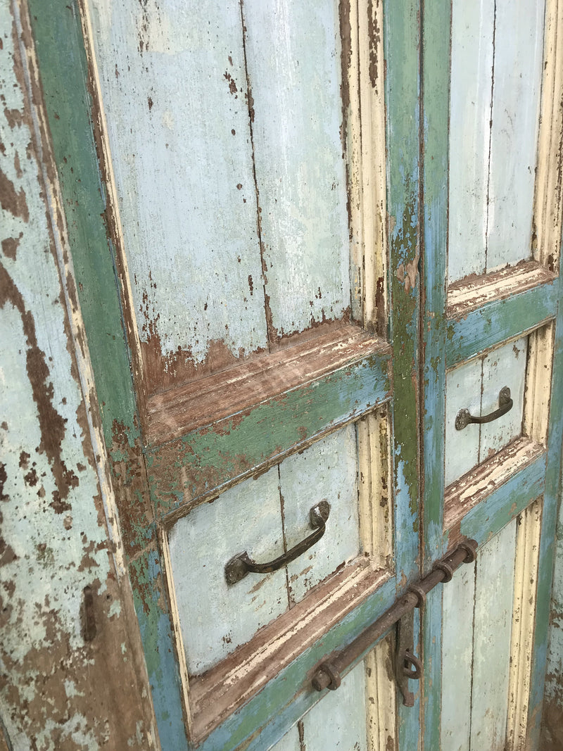 • SOLD • Shabby chic vintage Indian teak door in frame style (H210 | W117)