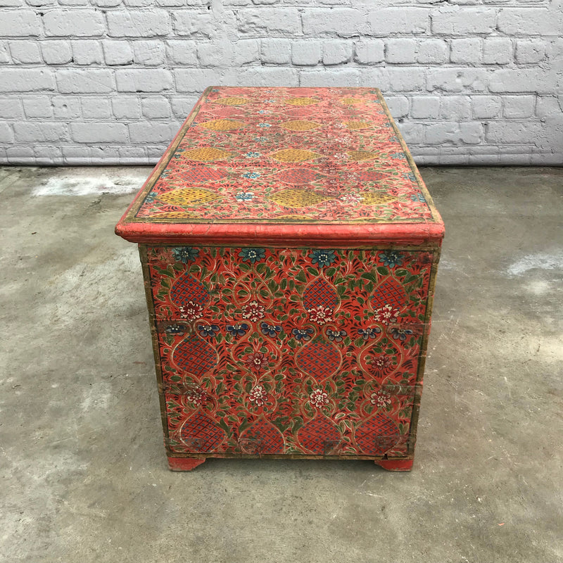 HAND PAINTED ANGLO INDIAN STORAGE CHEST