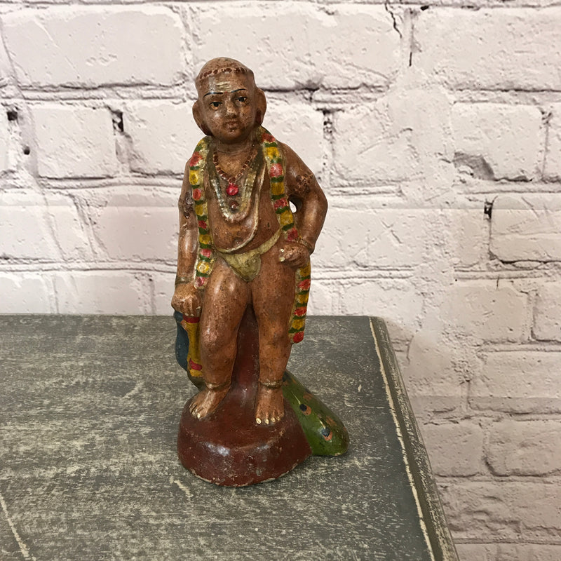 Vintage Indian hand painted terracotta figurine | NAGA SAHDU MONK