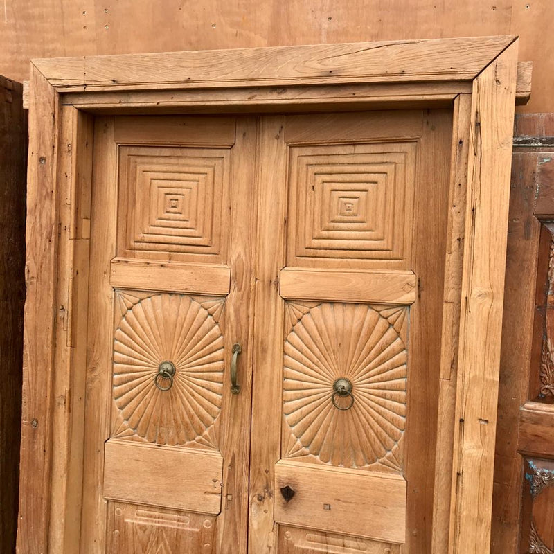 Vintage Indian Carved Teak Door (H218cm | W136cm)