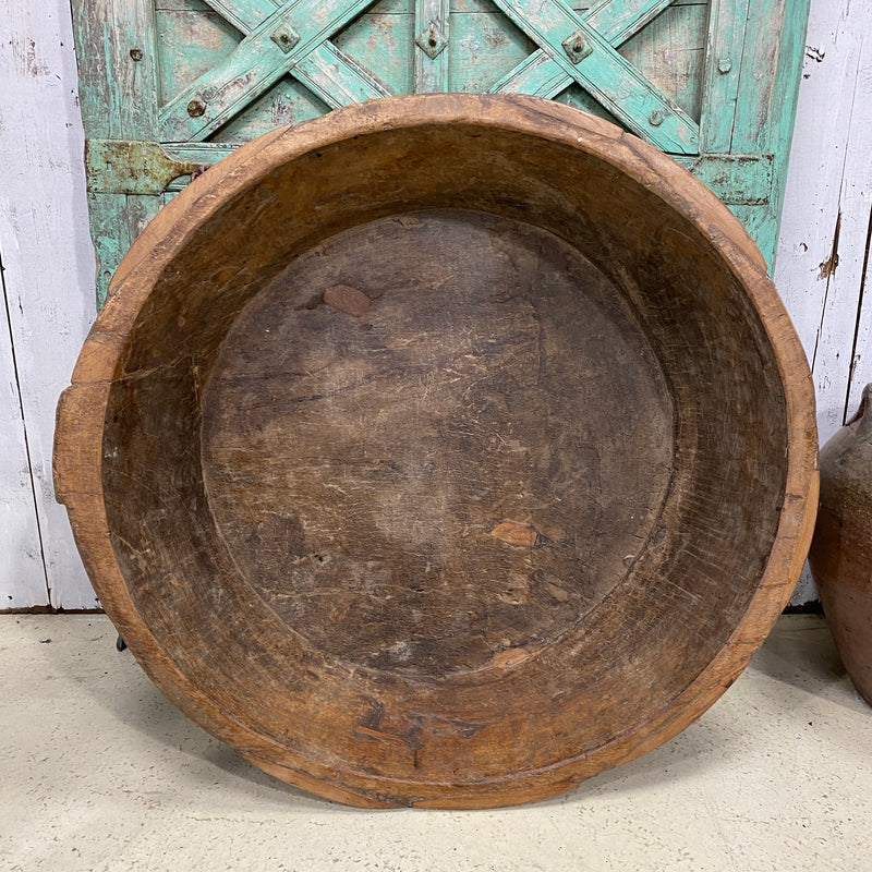 Large Decorative Vintage Teak Wood Dough Bowl (Ø80CM | W21CM)