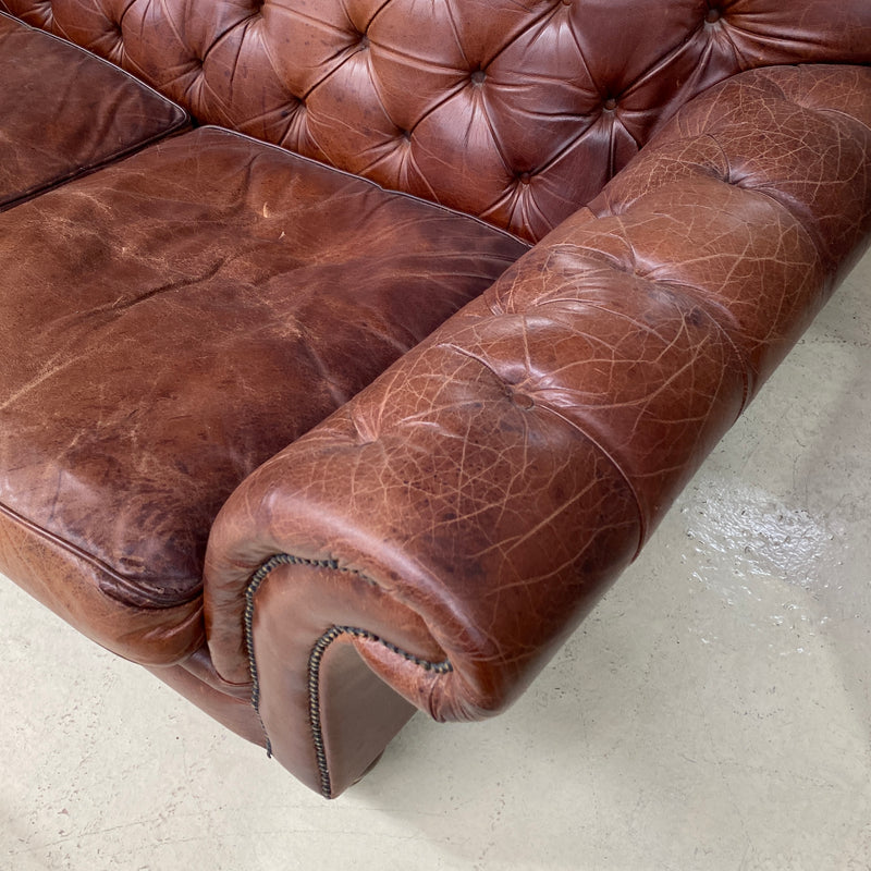 Vintage Large Chesterfield Leather Sofa