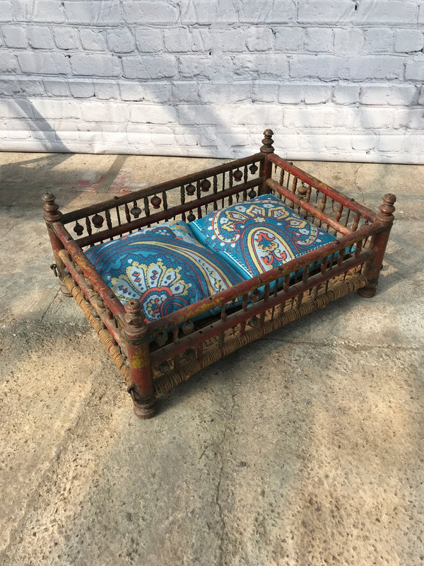 Antique Indian Rocking Crib | Upcycle opportunity to decorative coffee table or pet bed