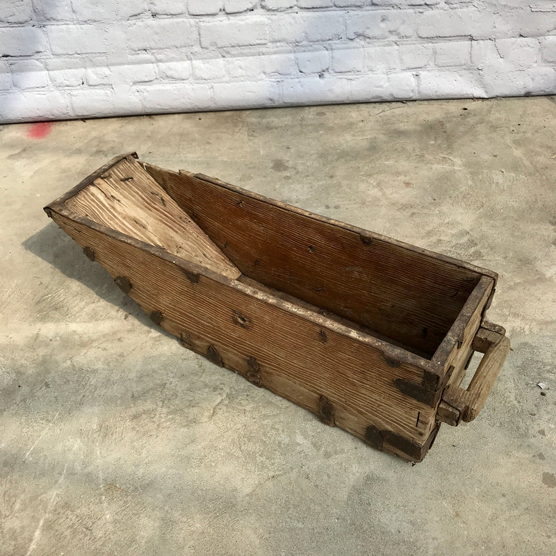 Vintage oak wood trough planter