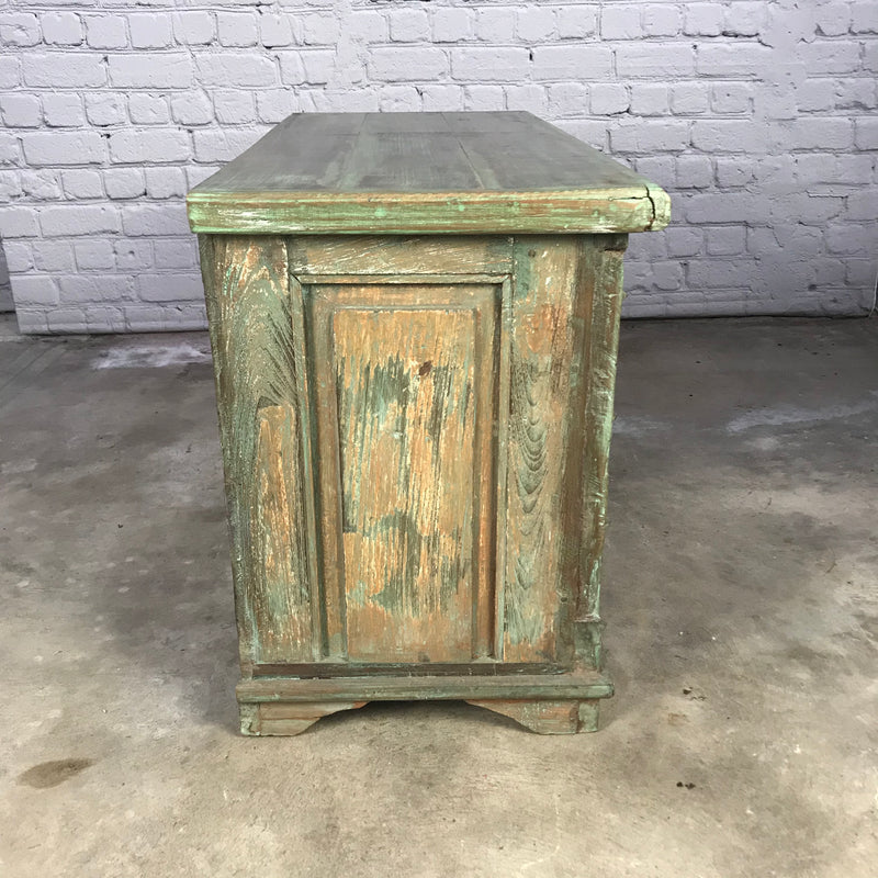 Indian Blanket Chest | Green patina (W100cm | H62cm)