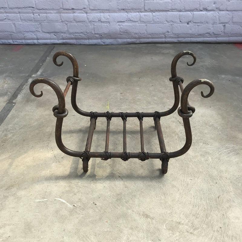 HAND CRAFTED WROUGHT IRON FIRE LOG STAND (W55CM | H33CM)