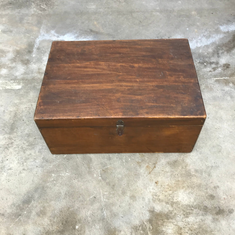 Vintage classic teak box with double storage compartments (W48cm | H21cm)