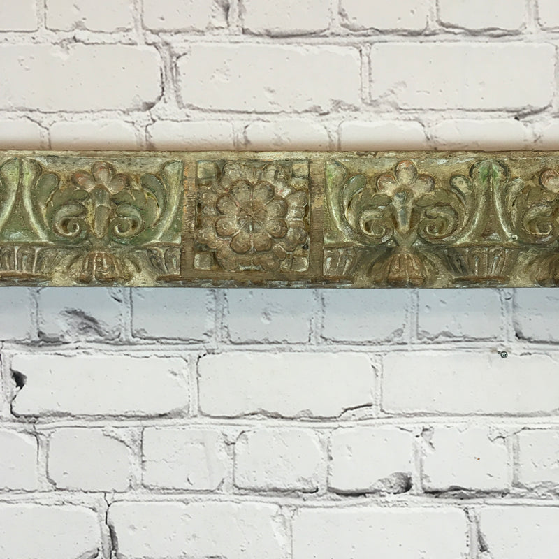 Carved painted architectural panel
