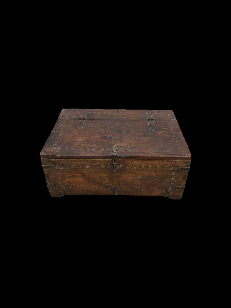 ANTIQUE INDIAN TRIBAL DOWRY BOX | DESK JEWELLERY BOX