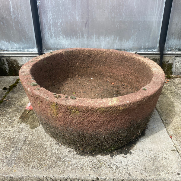 Vintage Indian Stone Bowl Planter (Ø45cm x h19cm)