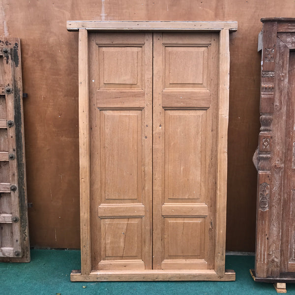 Antique Indian teak door in frame (H216cm | W135cm)