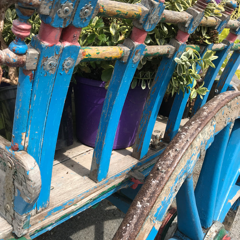 Vintage Indian Painted Horse Cart decorative garden planter