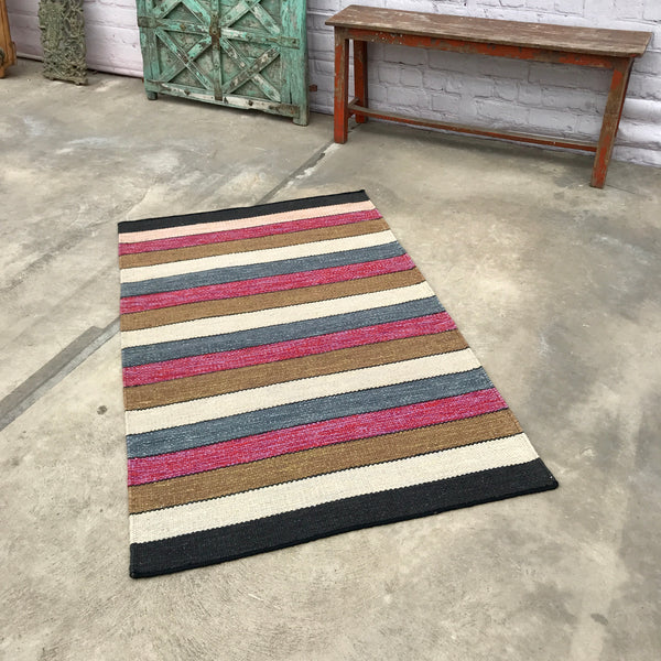 Flat weave carpet rug hand made in India (150cm | 90cm)