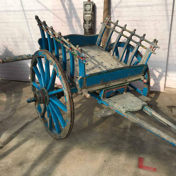 Vintage Indian Painted Horse Cart decorative garden planter