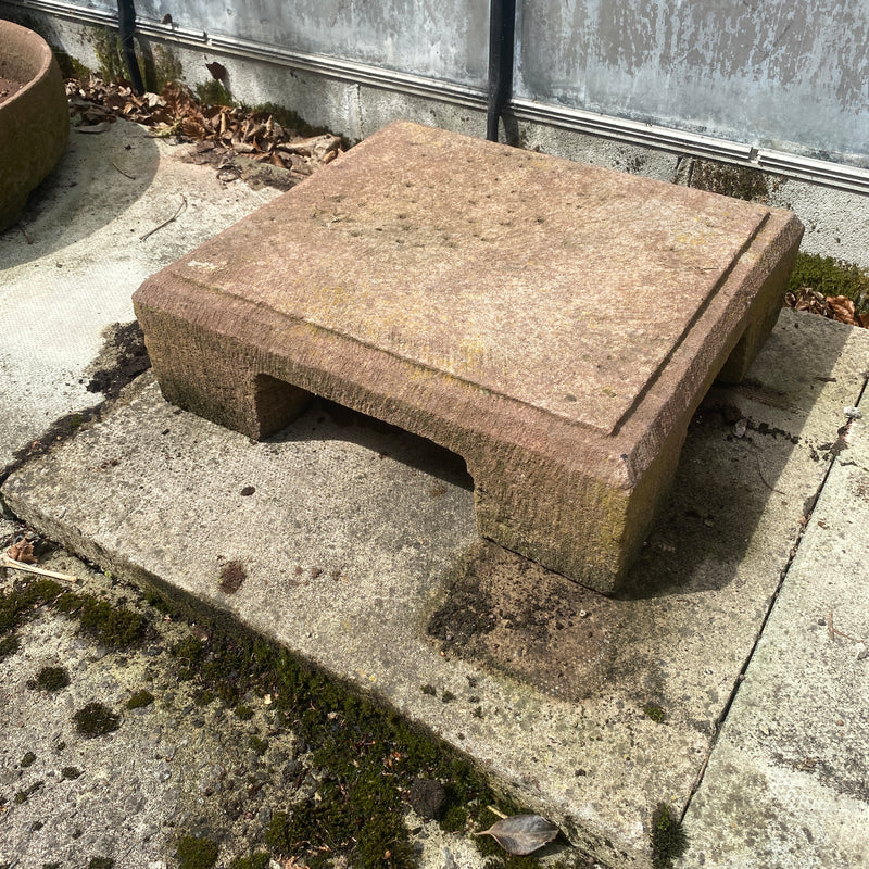 Antique Carved Stone Bajot Table Plant Stand Plinth (w48cm x h42cm)