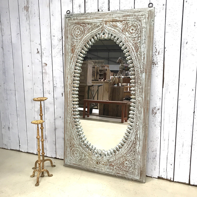 Hand Carved Indian Ornate Mirror (H164cm | W93cm)