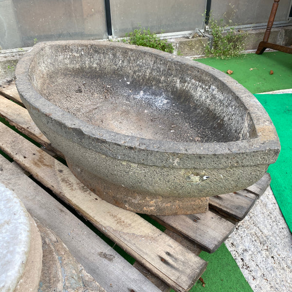Large Decorative Granite Stone Mortar Bowl Planter (W:80CM)
