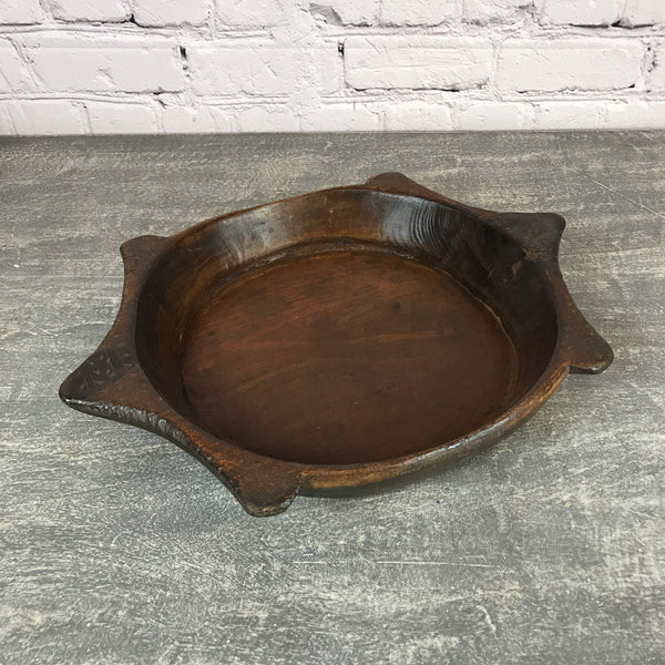 W50cm • Ø37cm | Vintage teak Indian hand carved dough bowl