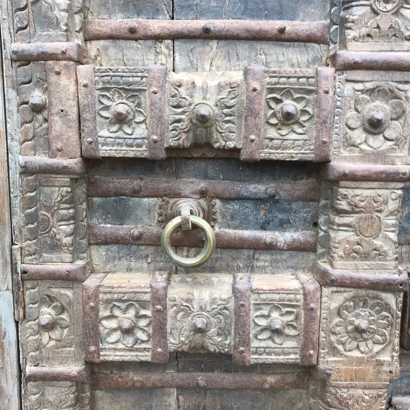 ANTIQUE INDIAN TEMPLE DOOR WARDROBE (H217CM | W144CM)