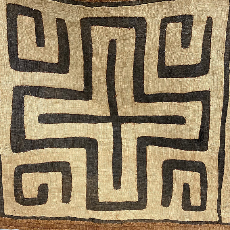 VINTAGE KUBA TEXTILE FROM THE CONGO, AFRICA | TEXTILE WALL HANGING ART (W150CM | H58CM)