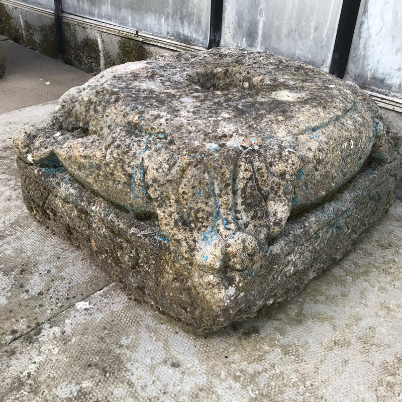 Antique stone pillar base | ø38cm
