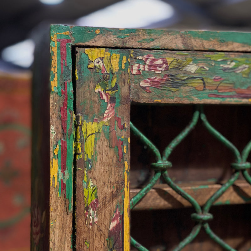 VINTAGE INDIAN PAINTED WALL CABINET (H45CM | W32CM)
