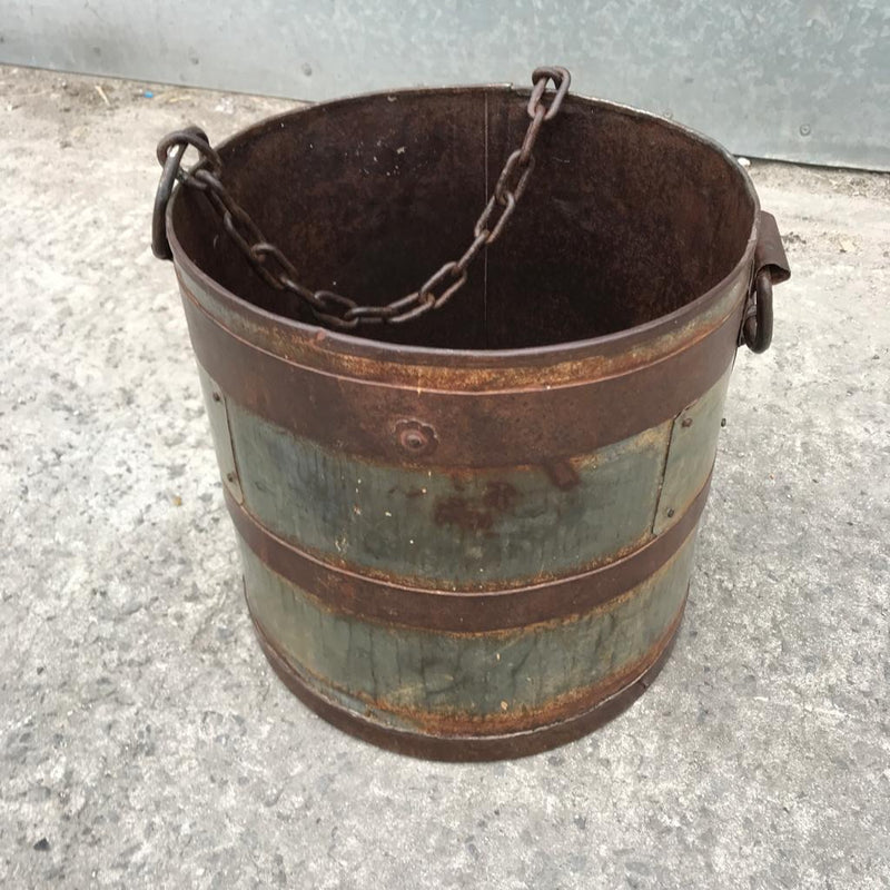 Large Vintage Metal Milk Churn Bucket