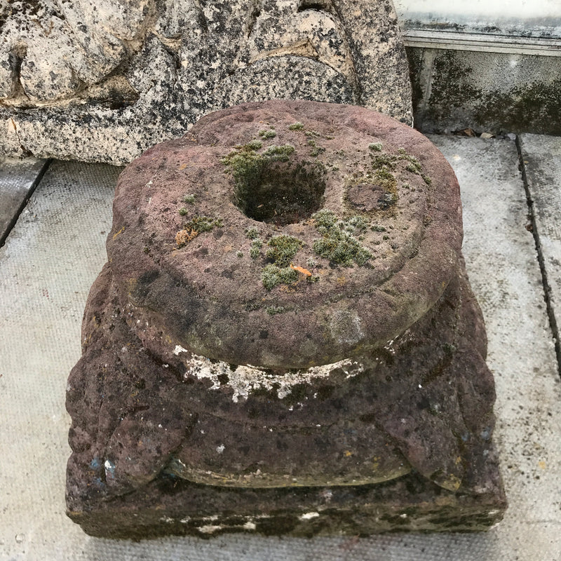 Antique stone pillar base
