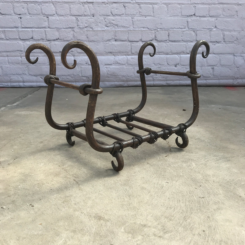 HAND CRAFTED WROUGHT IRON FIRE LOG STAND (W55CM | H33CM)