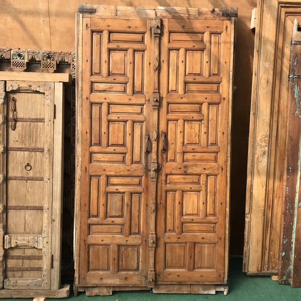 Vintage Indian Teak and Pine Panelled Door (H220cm | W120cm)