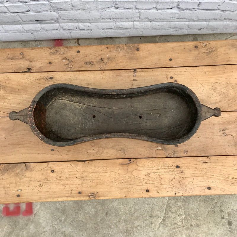 Vintage teak wood trough planter | W78cm
