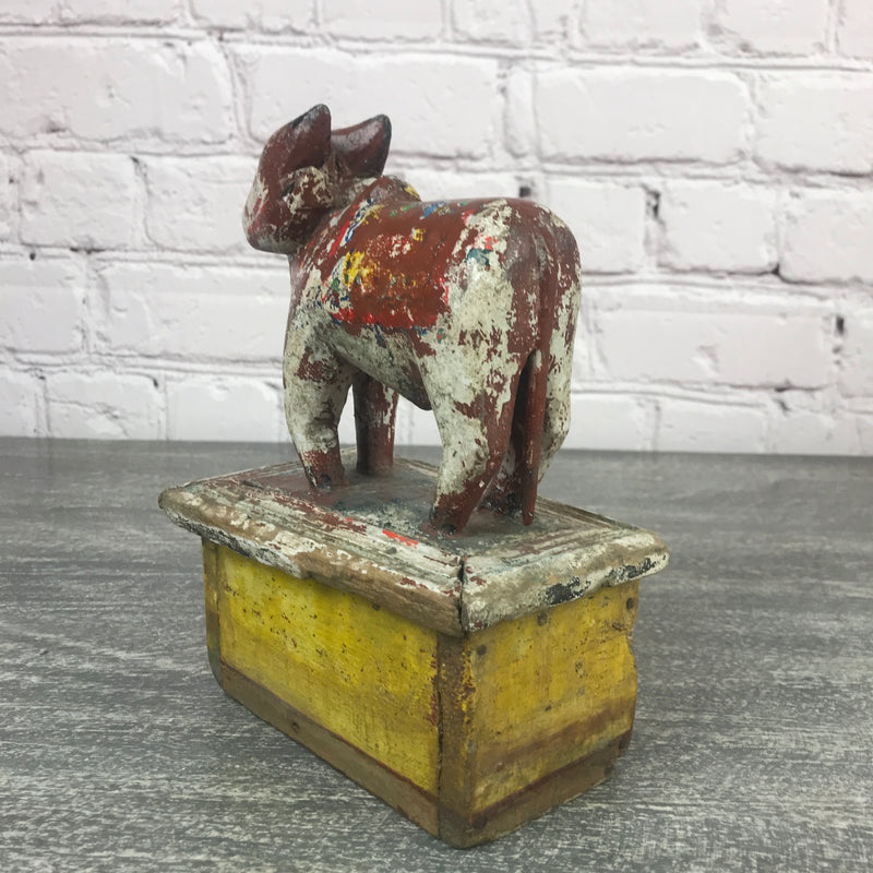 Antique Indian folk art Nandi bull toy