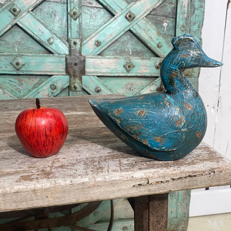 Decorative Carved Wood Duck Statue