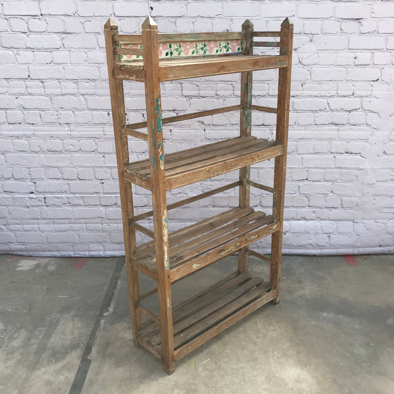 Vintage Anglo-Indian shelf with decorative tiles