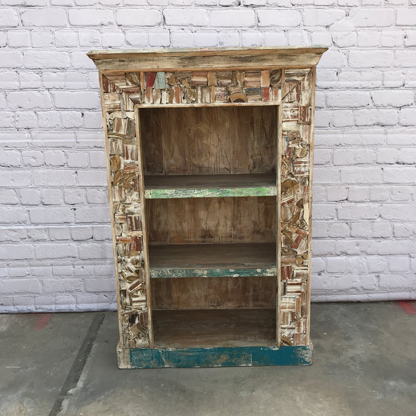 Reclaimed Indian teak wood shelving cabinet