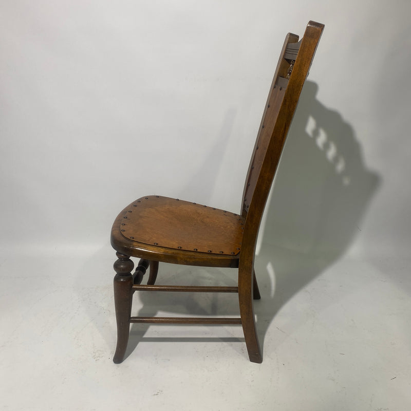 Antique Beech Moulded Panelled Occasional Chair