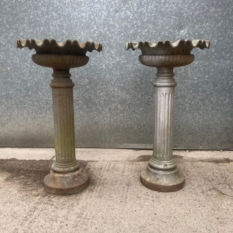 Pair of Antique Victorian Cast Iron Plant Stands (w41.5cm x h74cm)