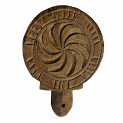 .RUSTIC HAND CARVED SEAL BISCUIT MOULD COASTER