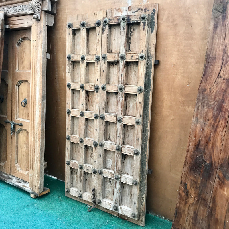 Antique Indian Acacia Door with studs (H203cm | W103cm)