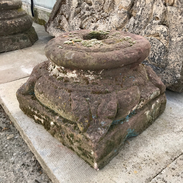 Antique stone pillar base