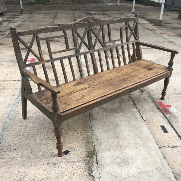 Vintage teak garden bench | 3-4 adults seater