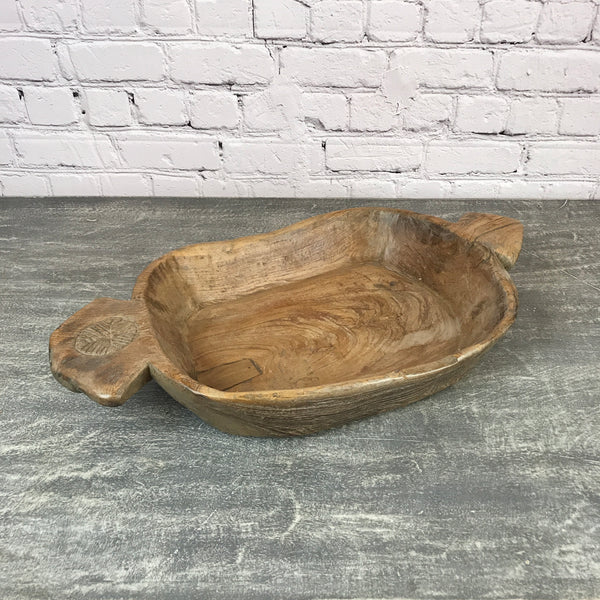 Vintage teak Indian hand carved bowl | ø40cm | 45676