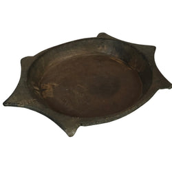 W53cm • Ø39cm | Vintage teak Indian hand carved dough bowl