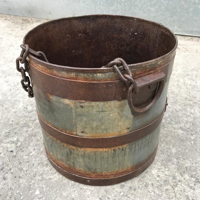Large Vintage Metal Milk Churn Bucket