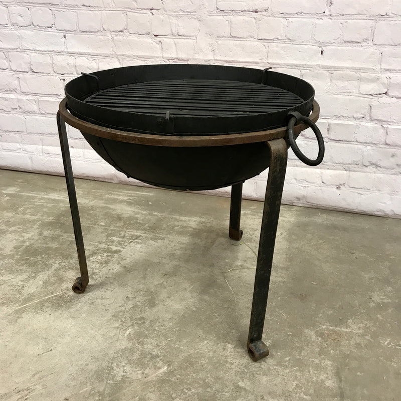ø60cm | Recycled Indian Kadai Fire Bowl with Custom Stand & Grill