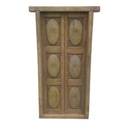 Vintage Indian Cabinet Doors & Frame