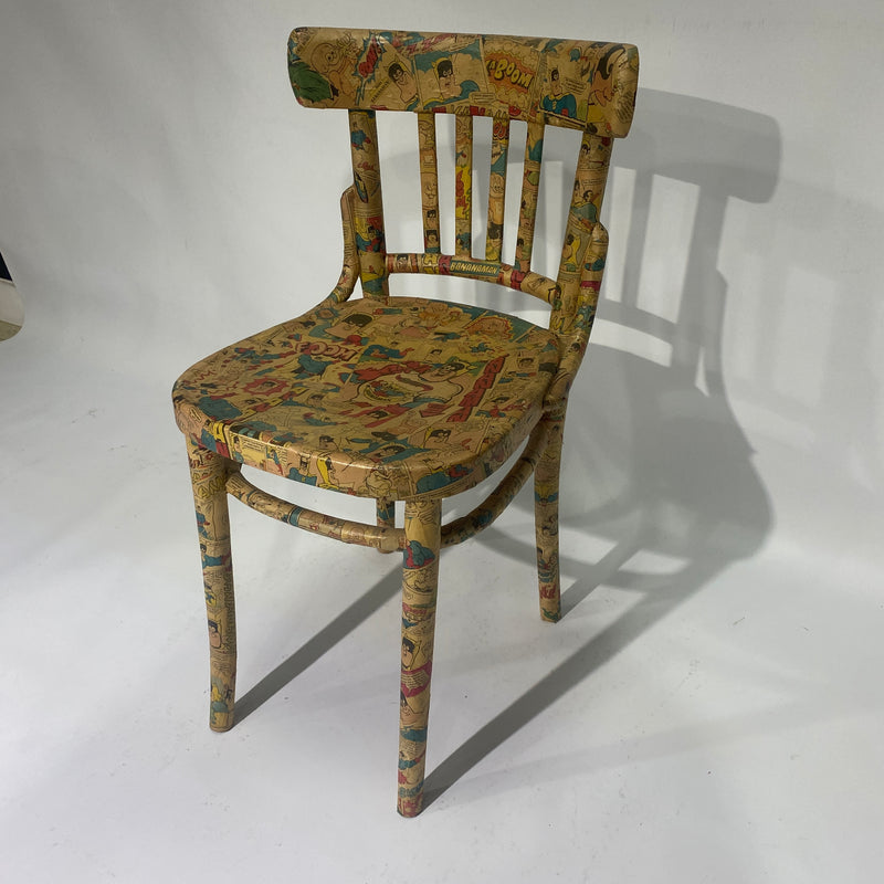 Vintage Decoupage Upcycled Comic Chair